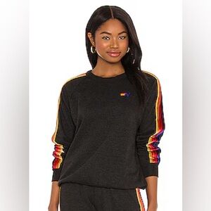 Aviator Nation Velvet Stripe Crewneck - XS